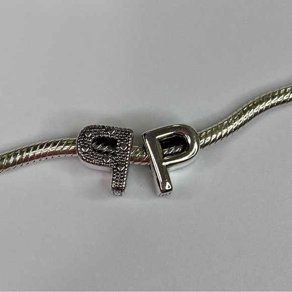 Sterling Silver Letter P Charm - Picture 5 of 8